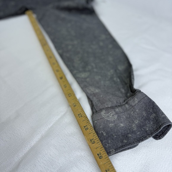 Rocawear Denim Mens Gray Pearl Snap Western Paisley Shirt Size M - Picture 9 of 12